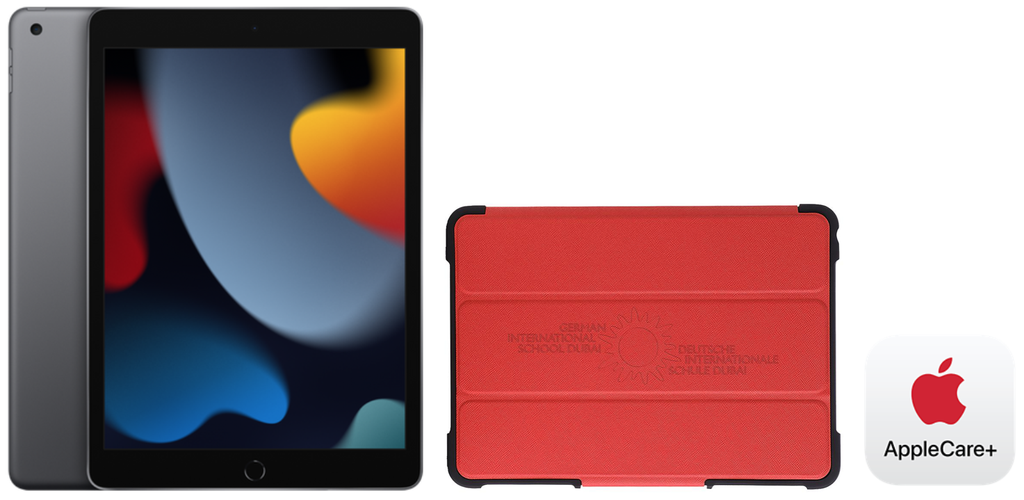 DISD Grade 1 iPad 10.2&quot; Wifi (9th Gen) + Nutkase Bumpkase w/ Stylus Holder + Apple Care