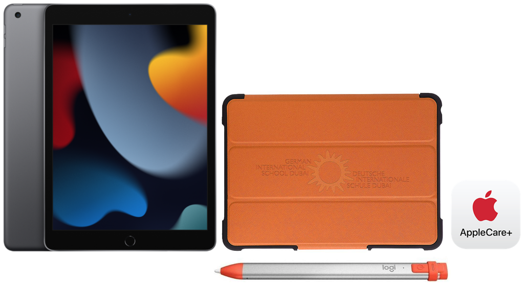DISD Grade 8 iPad 10.2&quot; Wifi (9th Gen) + Nutkase Bumpkase w/ Stylus Holder + Logitech Crayon + Apple Care